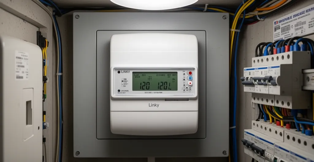 Compteur Linky dans local technique d'immeuble pour suivi puissance souscrite