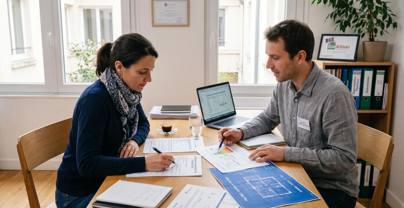 Un consommateur discute des options contractuelles d'énergie avec un conseiller professionnel.